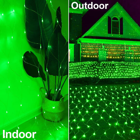 Decorations,9.9ft 6.6ft 208 Lights,IP44 8 Green Halloween Christmas Net Lights Outdoor x LED Indoor Twinkle Mesh Bush