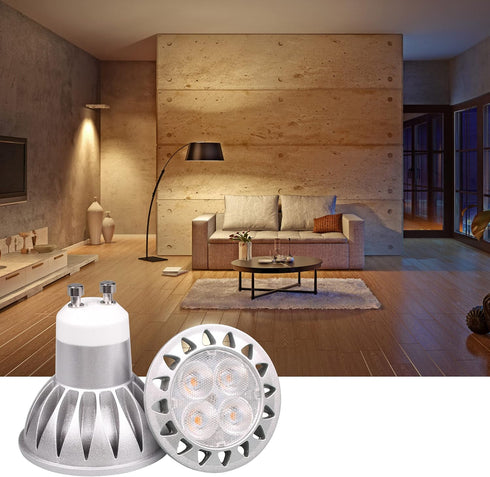 ALIDE 6 Pack GU10 Dimmable LED Bulbs, 25W 35W 50W Halogen Replacement, 2700K Warm White, MR16 GU10 450LM