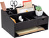 Wood Desk Drawer Organizers with File Organizer and Pen Holder, Black Office Decor Combo for Desk Organization