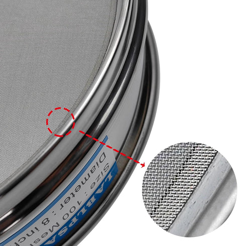 100 Mesh Lab Sieves, 8" Diameter 304 Stainless Steel Wire Cloth Test Sieve for Industrial Laboratory Home Use