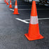 18 Inch 4 Pack Traffic Safety Cones with Reflective Collars,Orange Hazard Caution Cone Road Street Parking Cone