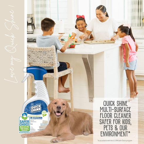 24oz Quick Shine Multi Surface Floor Cleaner Daily Care | Plant-Based, Ready to Use, Dirt Dissolving, Streak Free, No