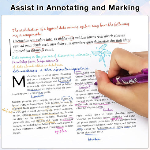 Erasable Pens, 0.5mm Erasable Gel Pens with Rubbers, Heat Friction Pens for Kids Adult School Office Supplies