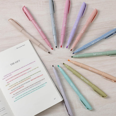 Mr. Pen 12 Pack Highlighters, Chisel Tip, Pastel Colors, No Bleed Highlighter Set