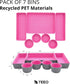 Pack of 7 Pink Desktop Storage Drawers - Makeup Organizer and Office Drawer Organizer Tray for Home Desk