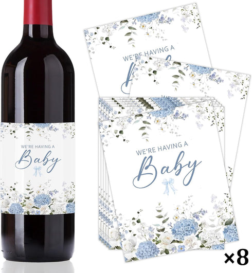 generic Baby Shower Wine Bottle Labels, We Are Having A Baby Theme Wine