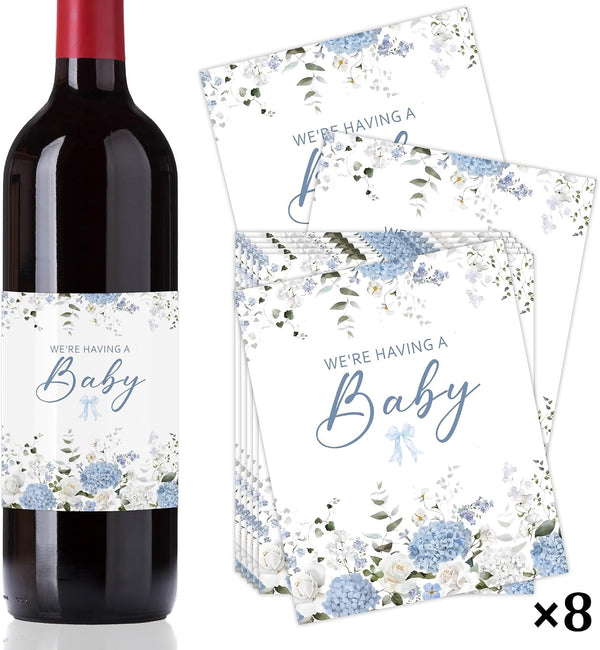 generic Baby Shower Wine Bottle Labels, We Are Having A Baby Theme Wine