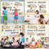 Set, Qilery Bookshelf Bulletin Board Motivational Words of Wisdom Cutouts for Classroom Decor, Rustic Boho Library