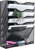 EasyPAG 5 Tier Wall File Organizer, Mesh Hanging File Holder with Bottom Flat Tray, Black