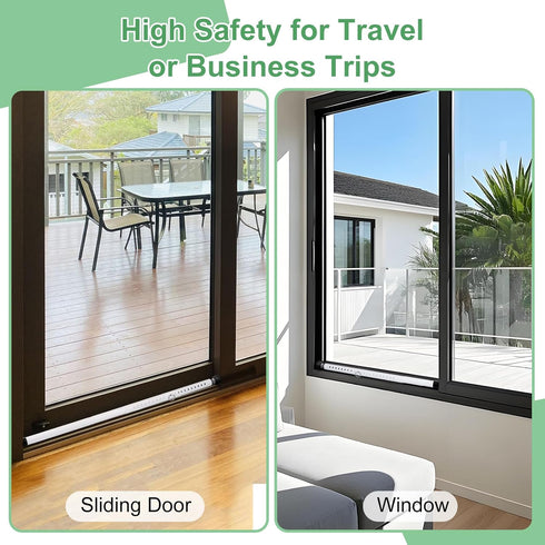 Povtulu 17-50 inch Sliding Door Security Bar, Adjustable, Window Security Bar with Rubber Tips, Sliding Door Lock Bars