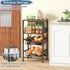 4 OKZEST Tier Rolling Cart with Drawer Baskets, Metal Utility Storage Cart with Wheels and Wood Top for Living Room