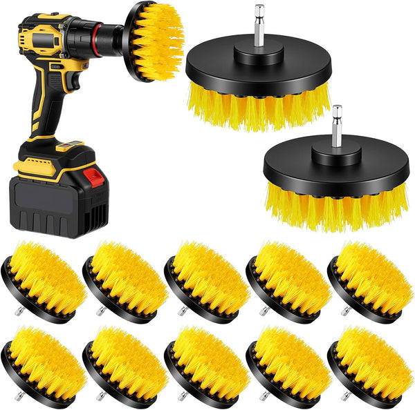 moheaaei 12 Pcs Drill Brush Attachment, 4 Inch Power Scrubber Cleaning Kit Multi