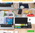 Desktop Glass Whiteboard with Calculator, Black Dry Erase Board Surface, Desk Organizers with Accessories