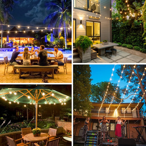 60FT G40 Dimmable 30 Bulbs Commercial Bosceos Outdoor LED Globe String Lights Waterproof Shatterproof Light Strings