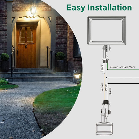 treewell 180-Degree 60 3 Motion Sensor, Replacement Motion Detector, Adjustable Time & Detection Sensitivity Up to Feet