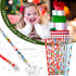 Christmas Pencils for Kids, Mini Wooden Xmas Pencils and Erasers, Colorful Patterns for Christmas Party Supplies