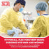 Ever Ready First Aid Isolation Gown, Fluid Resistant, Yellow, Pack of 10 with Elastic Wrists