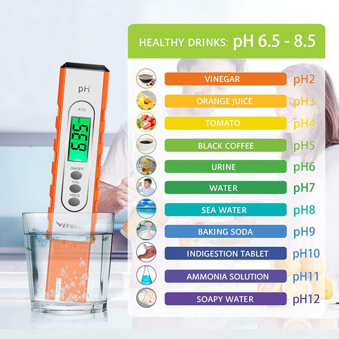 0.01 0-14 VIVOSUN PH Meter Digital PH Tester Pen High Accuracy Water Quality Tester with PH Measurement Range