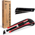 Berkling 18mm Retractable Utility Knife - 4x SK2H Snap Off Black Spare Blades (18mm 1 PACK)