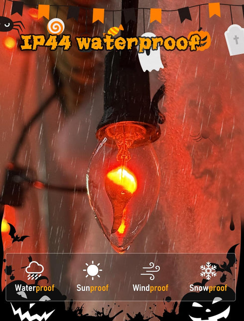 Xingzd 25 Pack Bulbs C7 1W Bulbs, E12 Bulbs Christmas Flickering Flame Light Replacement, Clear Flicker Flame Candle