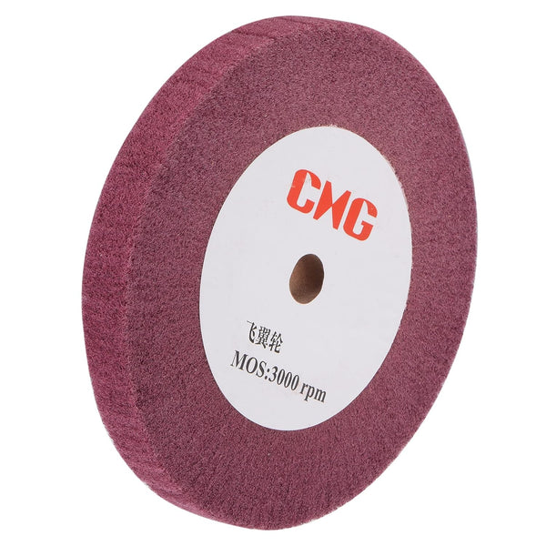 uxcell 200mm x 25mm 320 Grit Non-Woven Polishing Wheel, Nylon Wire Drawing Abrasive Flap Wheel for Stainless Steel