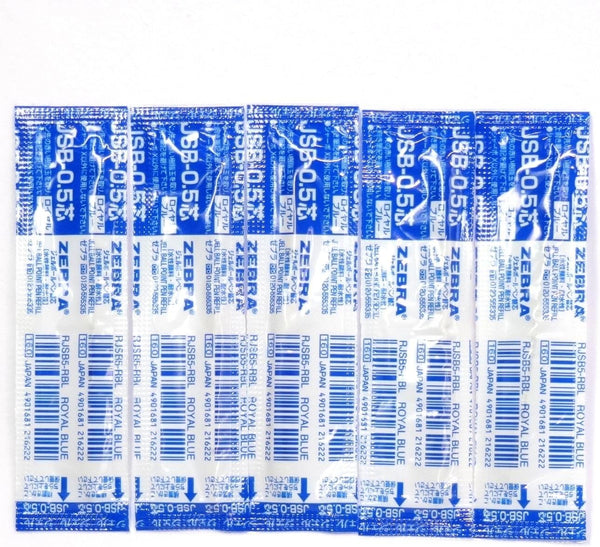 Zebra 0.5mm Royal Blue Gel Ink Refill (RJSB5-RBL), for Zebra Multi Function Pen Shabo X Ballpoint Pen, 5 Pack, Total 5