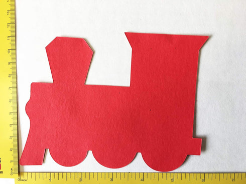5.5 Set, 31 pack Train Tri-Color Large Creative Cut-Out with Engine, Box Car, Caboose and Crossing Sign, cut-outs per