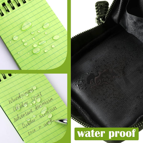 Eaasty 5 Pcs Waterproof Notebook, Tactical 3 x 5 Inch Pocket Notebook with Metal Weatherproof Pen for Outdoor Activities
