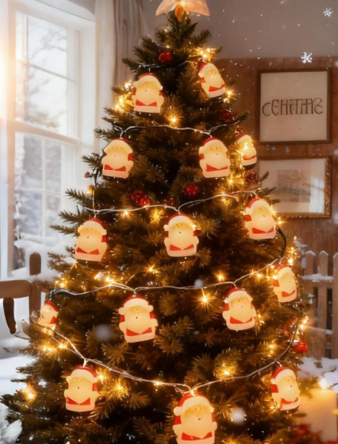Xingzd 8.5Ft 10 Bulbs, Christmas Santa Light, Christmas Decorations String Lights with Santa Claus Plug in Hanging