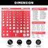 Thread Checker, Nut and Bolt Identifier Gauge with Inch and Centimeter Ruler, 19 Standard & 15 Metric
