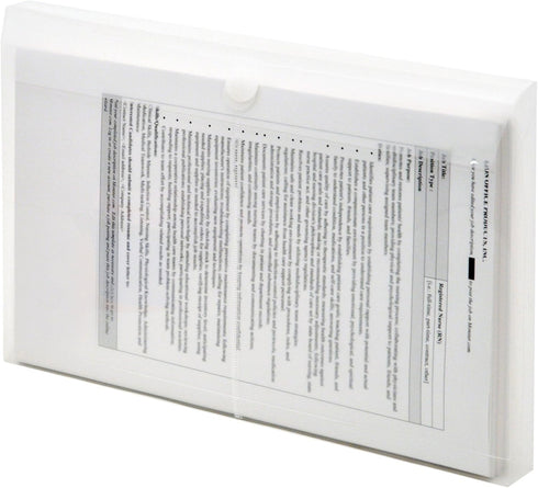 Lion Vel-Close-R Clear Poly Envelopes, Legal, Side Load, 6 EA/Pack (22050-CR)