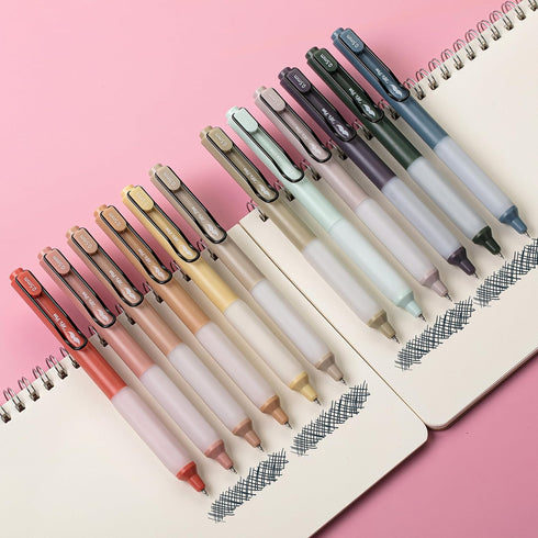 Mr. Pen- Retractable Gel Pens, 12 Pack, Black Ink Gel Pens, Vintage Barrels, Fast Dry, Gel Pens Fine Point 0.5mm, Retractable Pens, Cute Pens, Gel Ink Pens, Aesthetic Pens for Journaling Fine Tip Pens by Mr. Pen