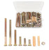 cSeao 70pcs M6 Crib Screws Barrel Nuts Assortment Kit and Wood Dowel Pins