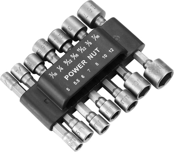 14 Pcs Socket Nut Driver Set, Hex Drill Bits Sets for Hand Drill, Electric Screwdriver, Wrench