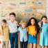 Bulletin Board Fabric 48'' x 107'' Class Fabric Everyone is Welcome Background Decor for Classroom, Rustic Wood