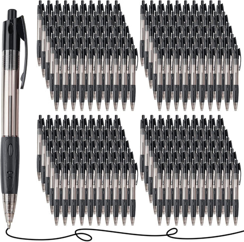 Nuanchu 200 Pcs Retractable Ballpoint Pen, Medium Point 1.0mm Black Gel Pens for Office University College Use