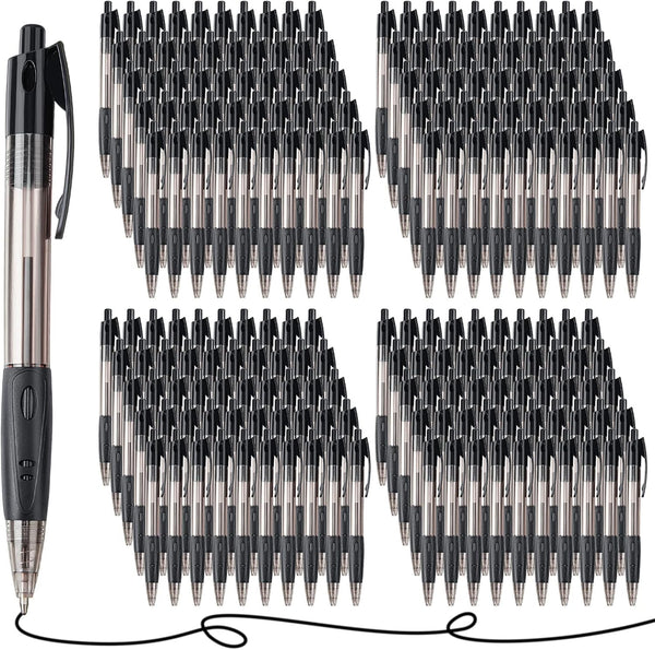 Nuanchu 200 Pcs Retractable Ballpoint Pen, Medium Point 1.0mm Black Gel Pens for Office University College Use