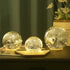 Lighted Mercury Glass Ball Table Lamp with Timer, Silver Cordless Orb, Battery Operated Sphere Glass Night Light for