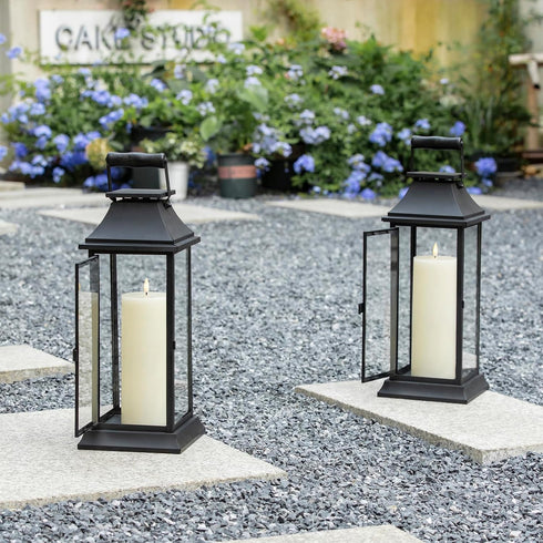 Set 2 (3x9 inch) Dimmable volnyus Flameless Candles of Flickering LED Wax Candles Battery Operated with Remote Control