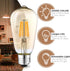 Hudson vintage LED Edison 6W Light Bulbs (6 Pack) - 2200K Dimmable Warm Lightbulbs (60W equivalent) - E26/27 Base Amber gold tint glass light bulbs - ST58 style decorative light Bulb Set by HUDSON BULB CO.