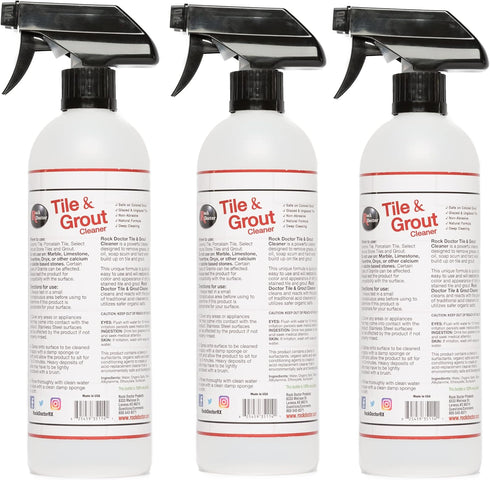 Pack 3 Rock Doctor Natural Tile and Grout Cleaner, Remove Stains Dirt, Oil, and Soap Scum, Heavy Duty Non-Abrasive Tile