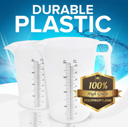 16oz (2 Cup) Measuring Pitcher, Plastic Multipurpose for Oil, Chemicals, Pool & Lawn - Ounce and Milliliter Increments