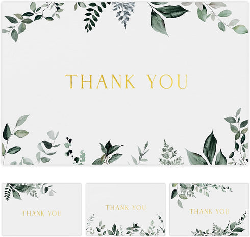 ZICOTO Beautiful Thank You Card Set - 30 Elegant Blank Cards with