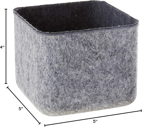 Three by Three Seattle Colorful Two-Tone 'felt-like-it!' Bin for Office, Craft Room, Storage (Charcoal)