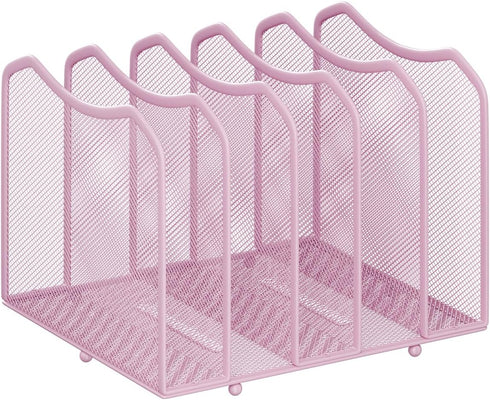 Simple Trending Mesh Desktop File Sorter Organizer, 5-Section Bookshelf for Desk Home
