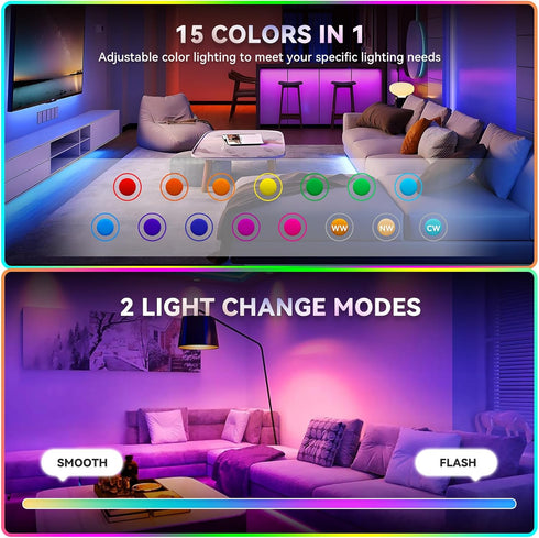 JIOODICH. 2 Pack Bulbs Dimmable Bulb 3 Settings, 15 Bulb Rechargeable LED Light with Remote, Wireless Battery Operated