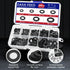 350pcs Black Nylon Flat Round Washer Spacer Assortment Kit - 7 Sizes M2-M8, Countersunk Plastic Gasket Rings