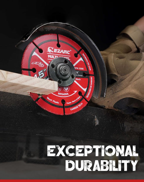 EZARC 4 1/2 Cut Off Wheels, Carbide Cutting Disc for Angle Grinder, 2 Pack for Wood, Laminate, Plastic, Plaster