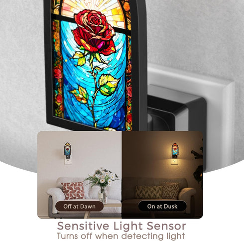 3000K Briignite Night Lights Plug into Wall, Gothic Night Light Vintage Style, Adjustbale Brightness, LED Warm White