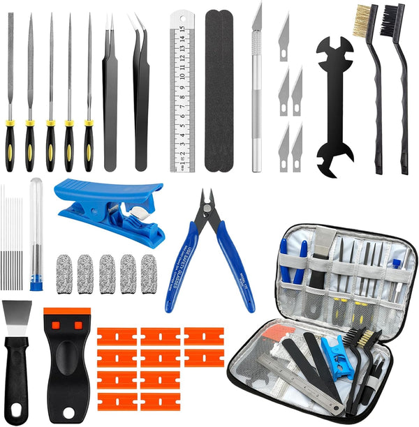 Rhevosil 50pcs 3D Printer Tool Kit & Accessories Nozzle Cleaning Tools, Scrapers, Files,